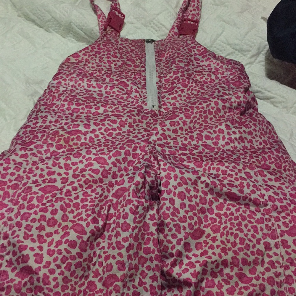 Girl cheetah print snow suit